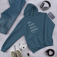Load image into Gallery viewer, Eat. Sleep. React. Repeat Hoodie